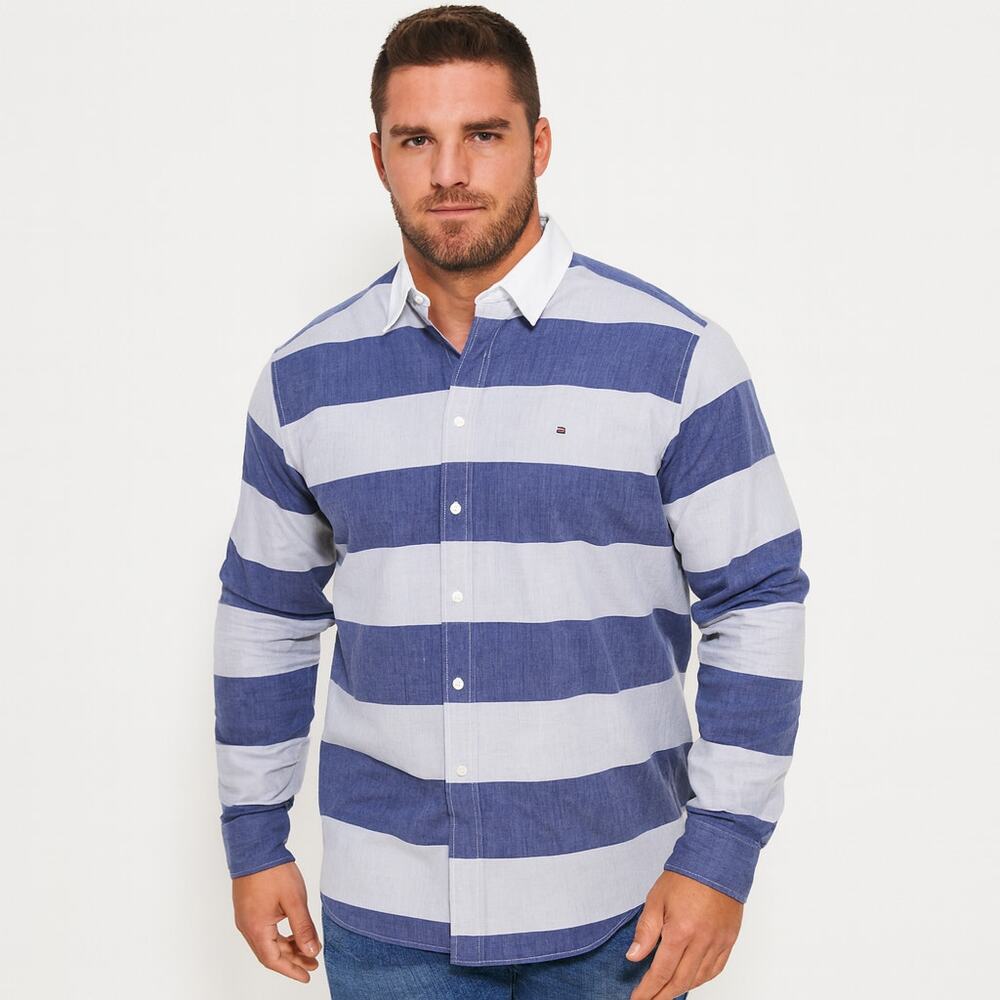Vineyard Vines Cotton Chunky Striped Button Up Dress Shirt‎ L